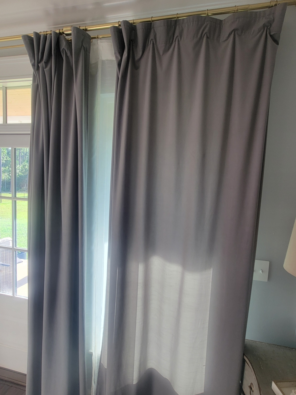 IKEA Sage Green Velvet Curtains 98" Long 4 Panels Extra Long Drapes